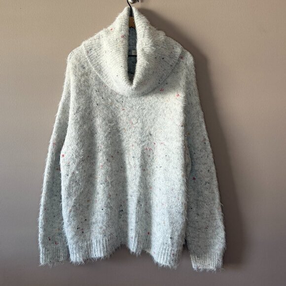 Women's Plus XXL Lou & Grey Loft Speckled Confetti Cowl Neck Soft Sweater - Picture 3 of 8